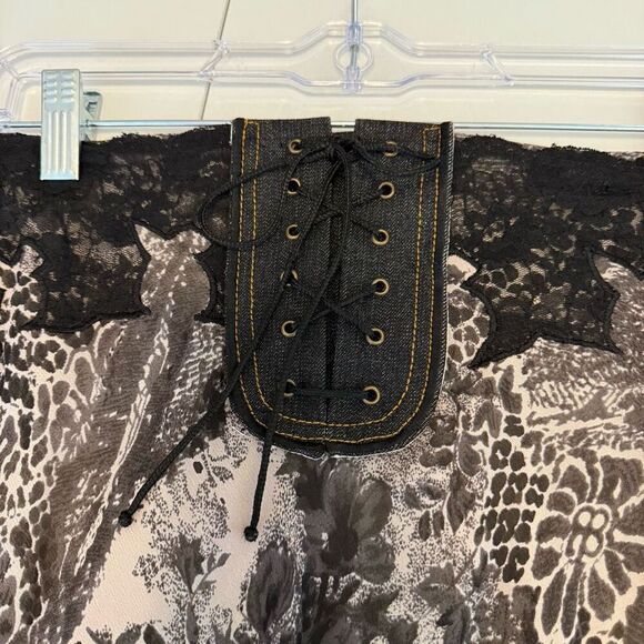 Vintage Newport News Lace Detail Skirt Sz 4 Goth, Whimsygoth, Y2K, FairyGrunge - Picture 4 of 13